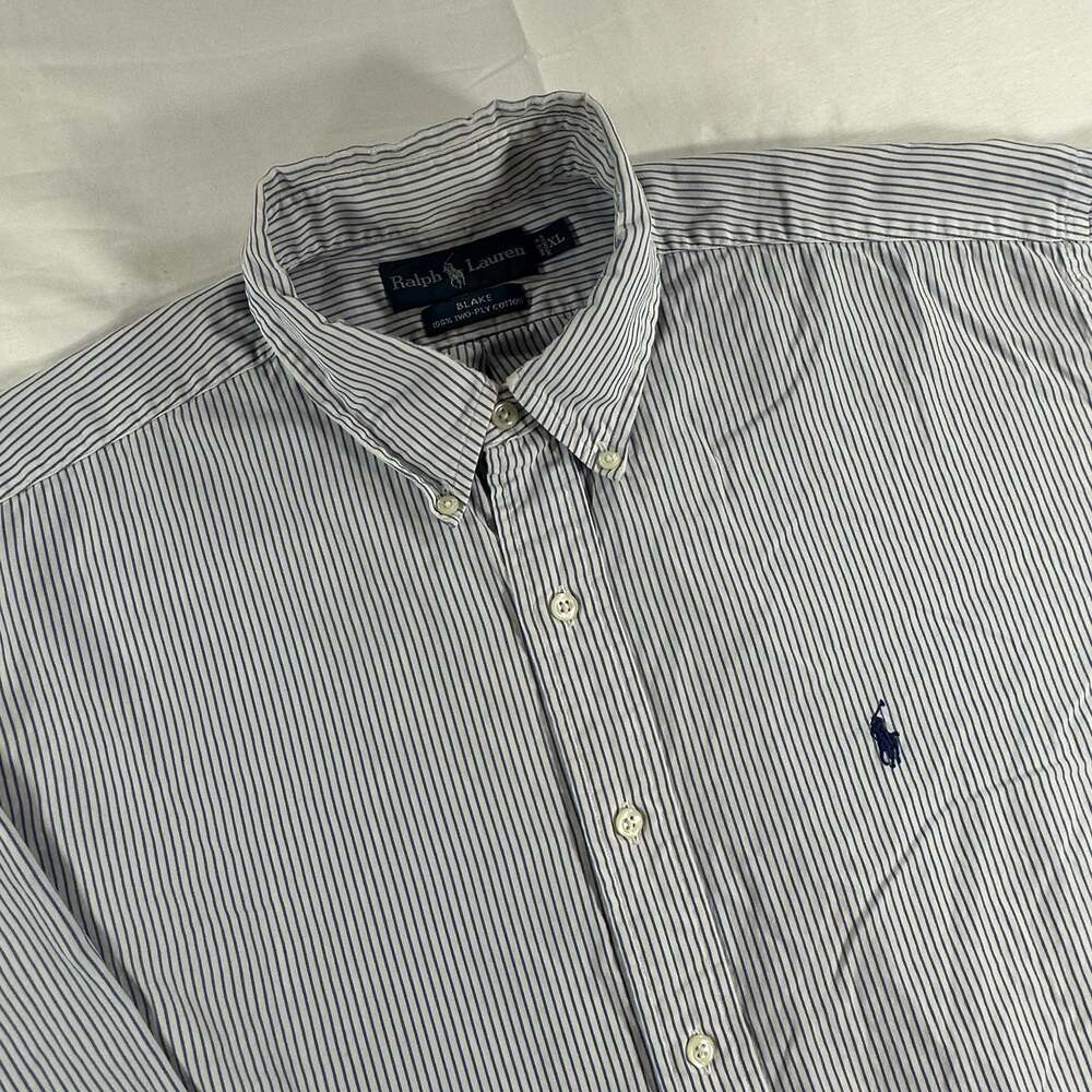 Ralph Lauren Blake Men's Long Sleeve Button Down Shirt Striped Cotton